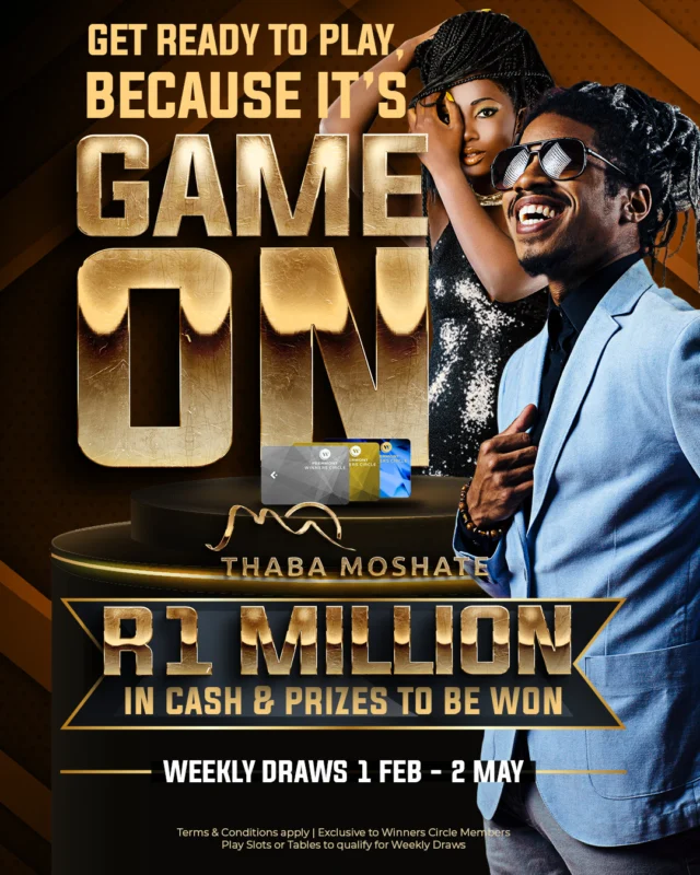 New year. New winning opportunities. Game On!
Stand a chance to win your share of R1 Million in Cash and Prizes!

Get ready to play. Get ready to win. It’s Game On. Read more at https://ow.ly/ZkUU50Y7z1I
Earn Points from 1 Feb – 2 May  2026 
First Gameshow Draw on 18 Feb 2026. 
#GameOn #Newyear #getinthegame #gameface

T&Cs apply | Read more on our website 
18+ only | Winners know when to stop